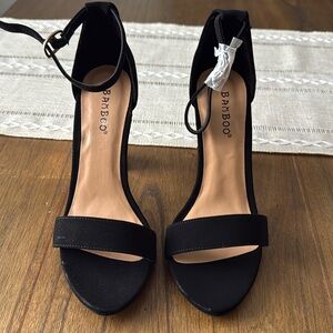 Bamboo Chunky Heel Sandal